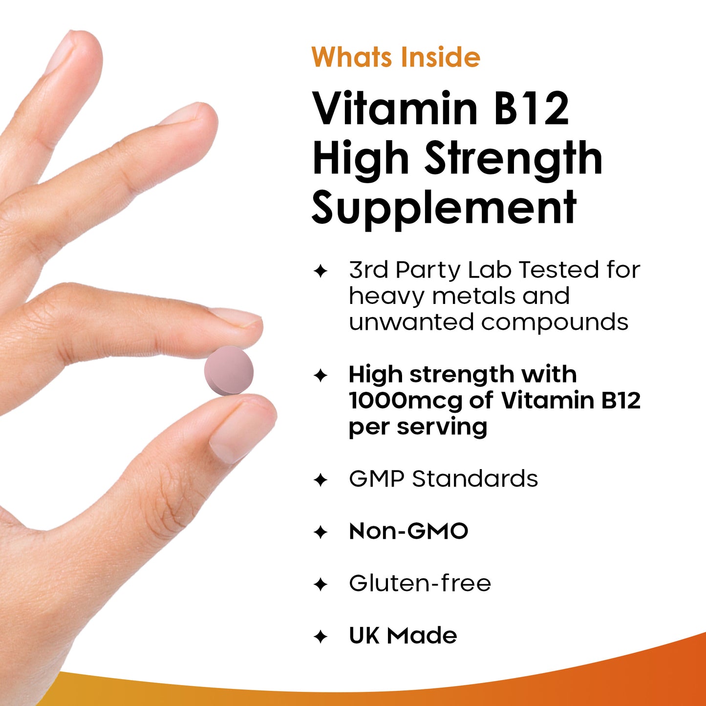 Vitamin B12 High Strength Tablets - 1000mcg Vegan B12 Vitamin Methylcobalamin Supplement