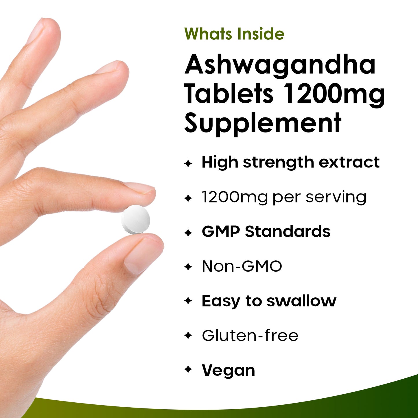 Ashwagandha 1200mg Root Extract - High Strength  - Value 365 Vegan Tablets