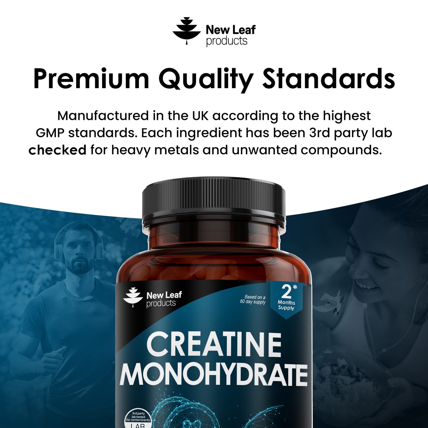 Creatine Monohydrate Capsules 3000mg - 180 Creatine Capsules - Gym / Workout Supplement