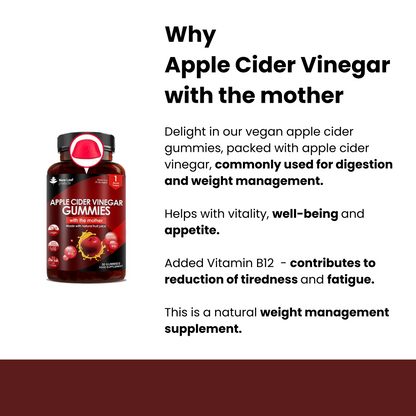 Apple Cider Vinegar with the mother Supplement Gummies