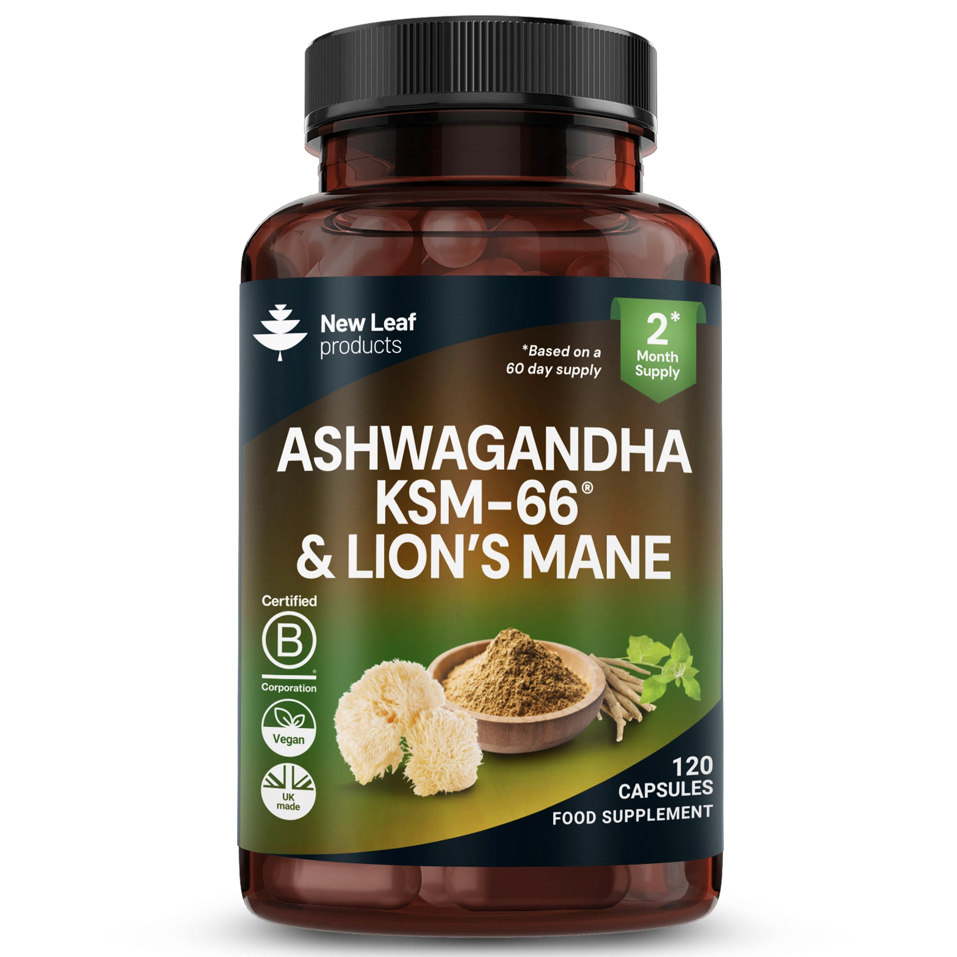 Ashwagandha & Lions Mane 120 Capsules