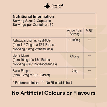 Ashwagandha Lions Mane Capsules