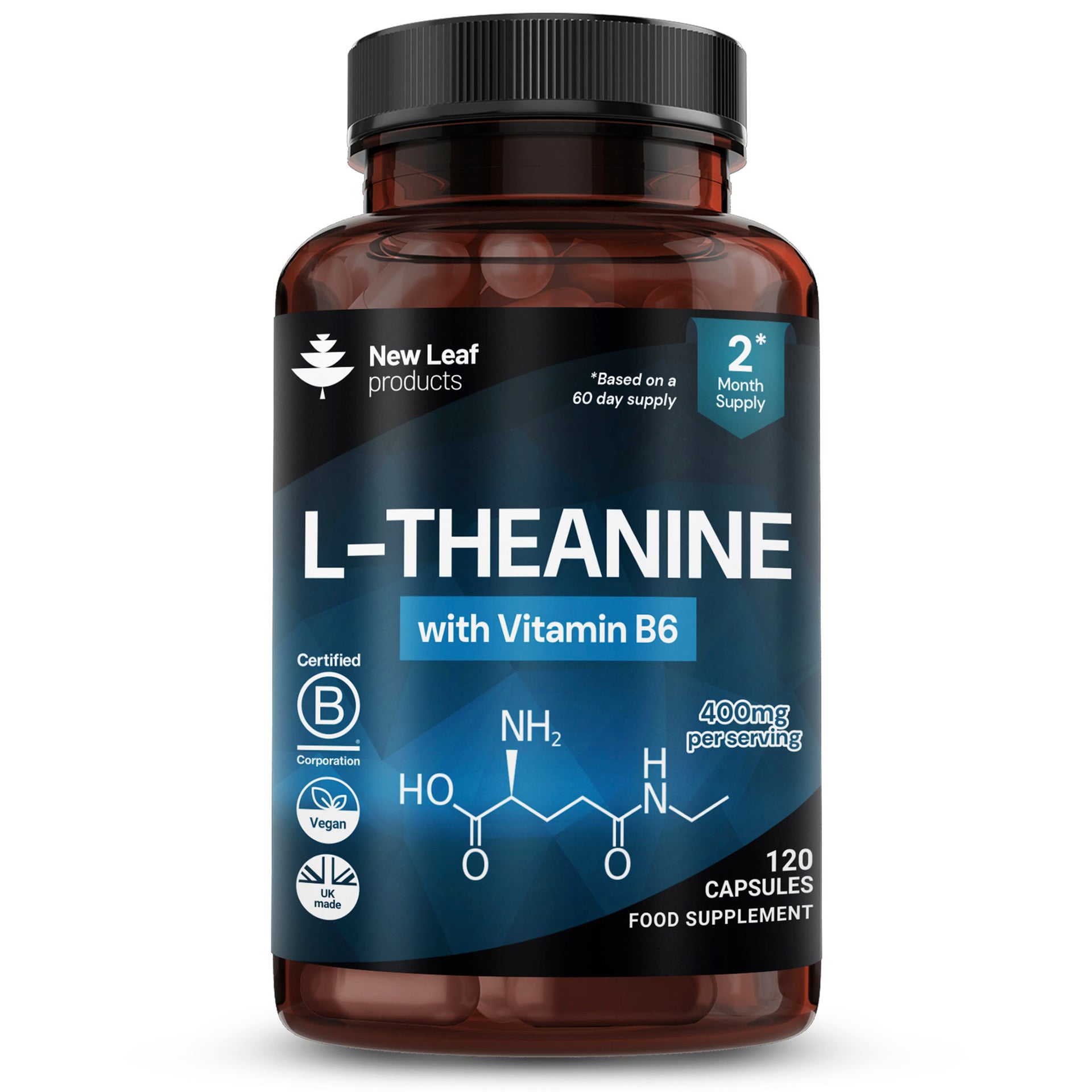 L Theanine + Vitamin B6 120 Capsules