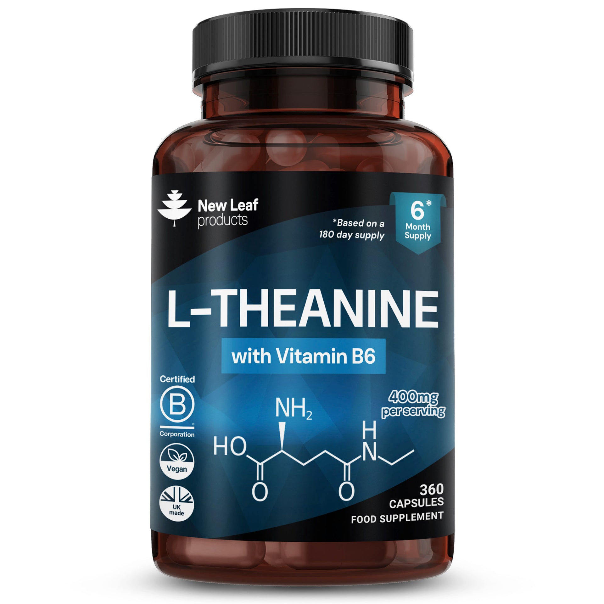 L Theanine + Vitamin B6 360 Capsules