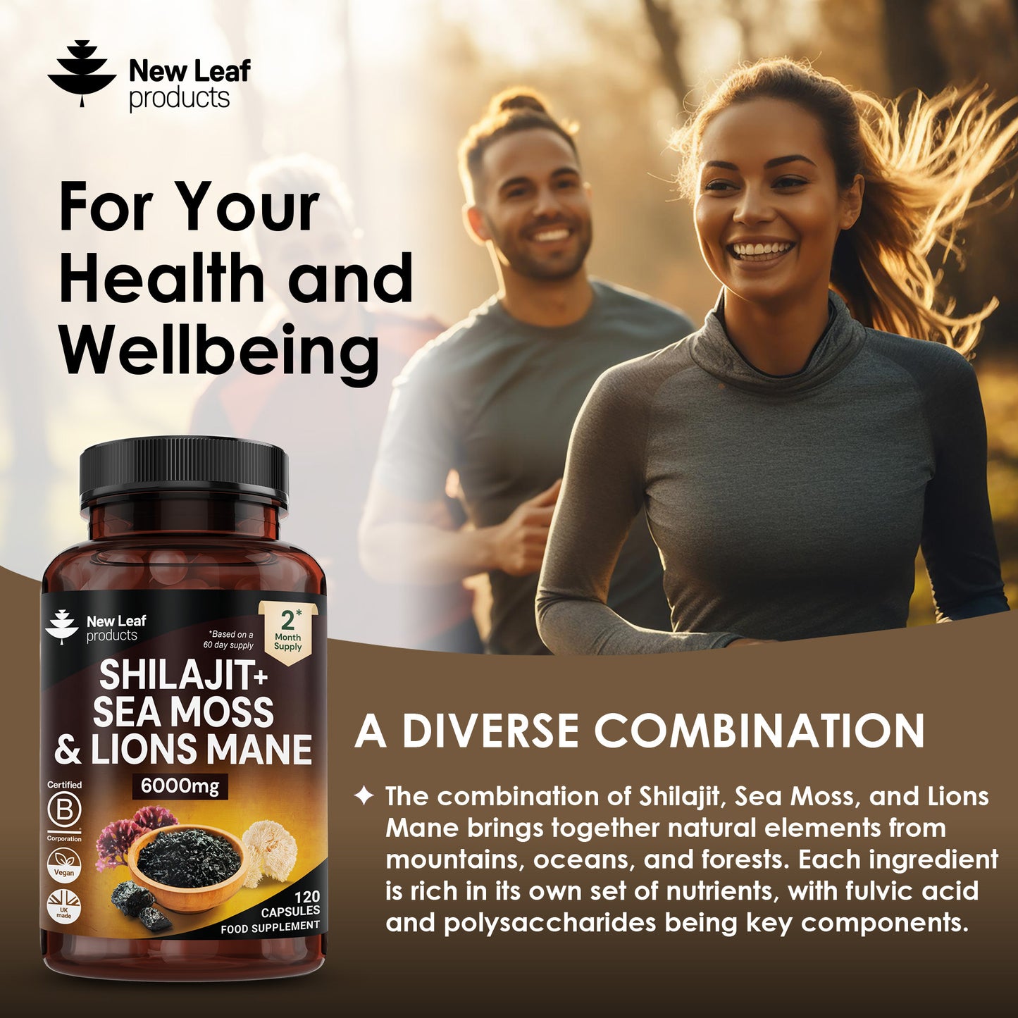 Shilajit, Sea Moss, Lion's Mane Capsules