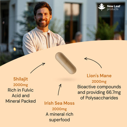 Shilajit, Sea Moss, Lion's Mane Capsules