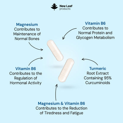 Magnesium Glycinate + B6 & Turmeric Capsules