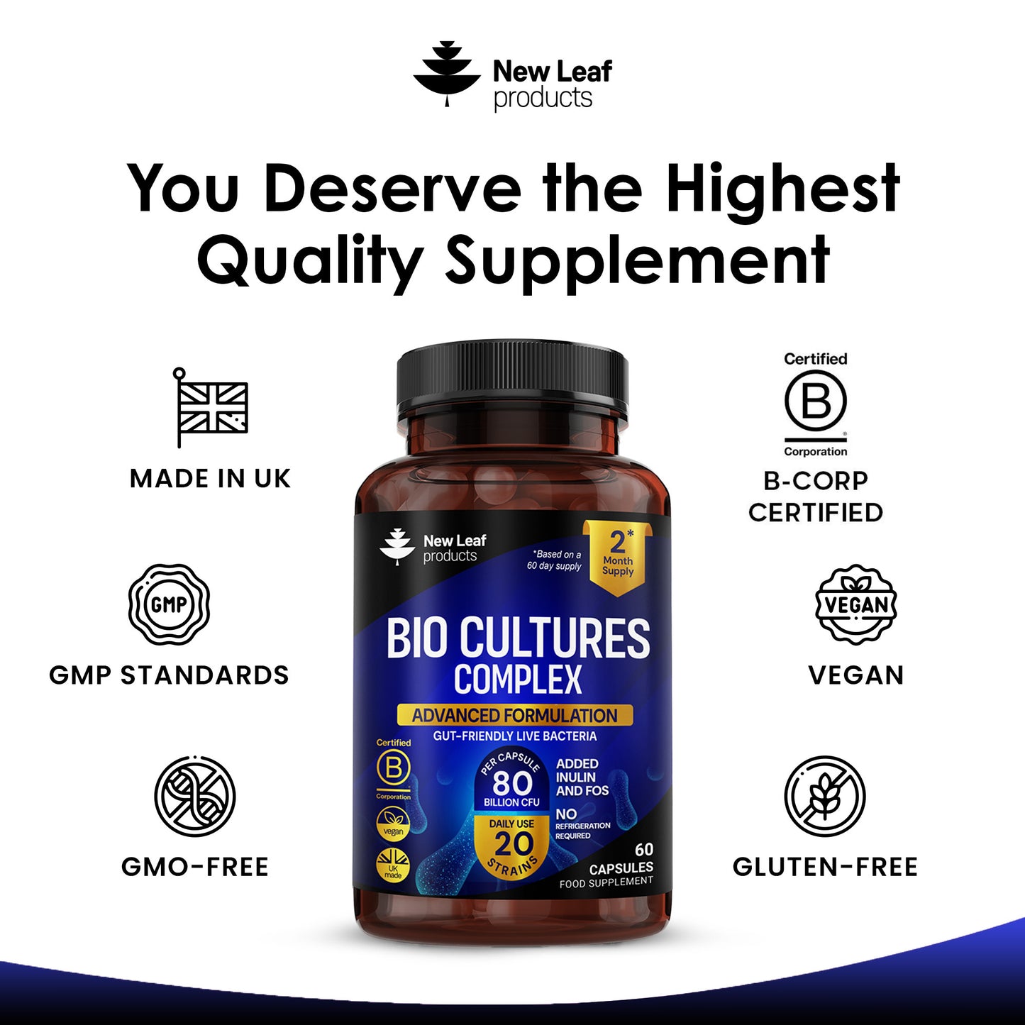 Bio Cultures - Probiotic 80B & 20 Strains Capsules