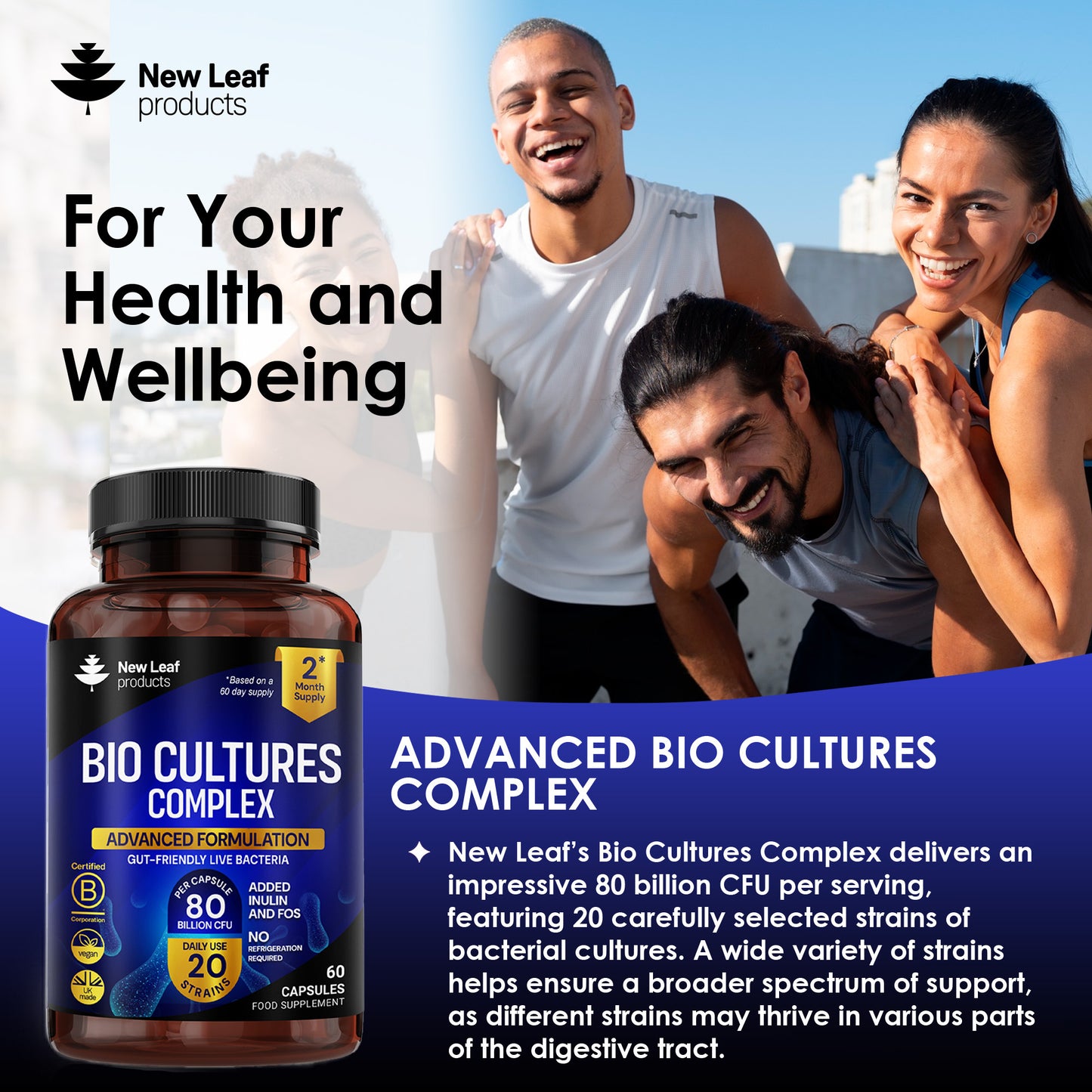 Bio Cultures - Probiotic 80B & 20 Strains Capsules