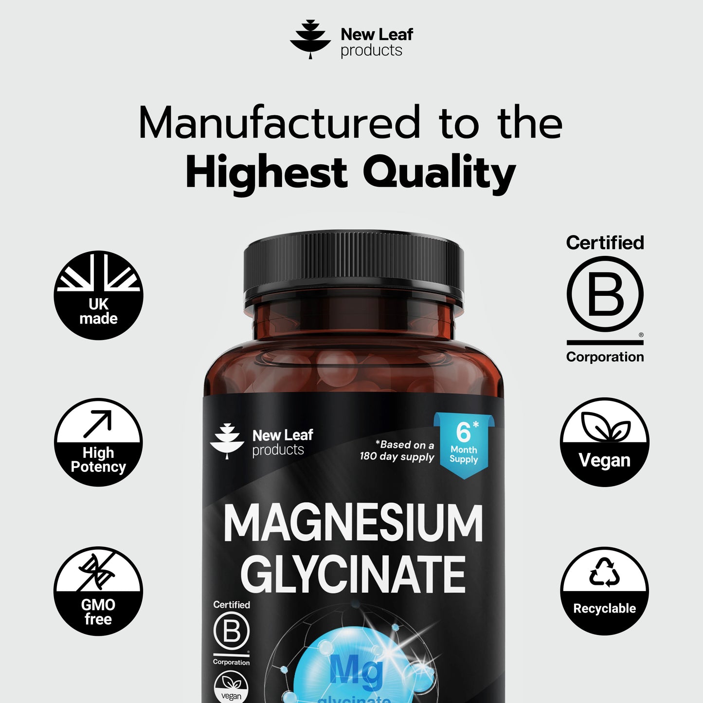 Magnesium Glycinate | 360 Capsules
