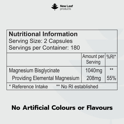 Magnesium Glycinate | 360 Capsules