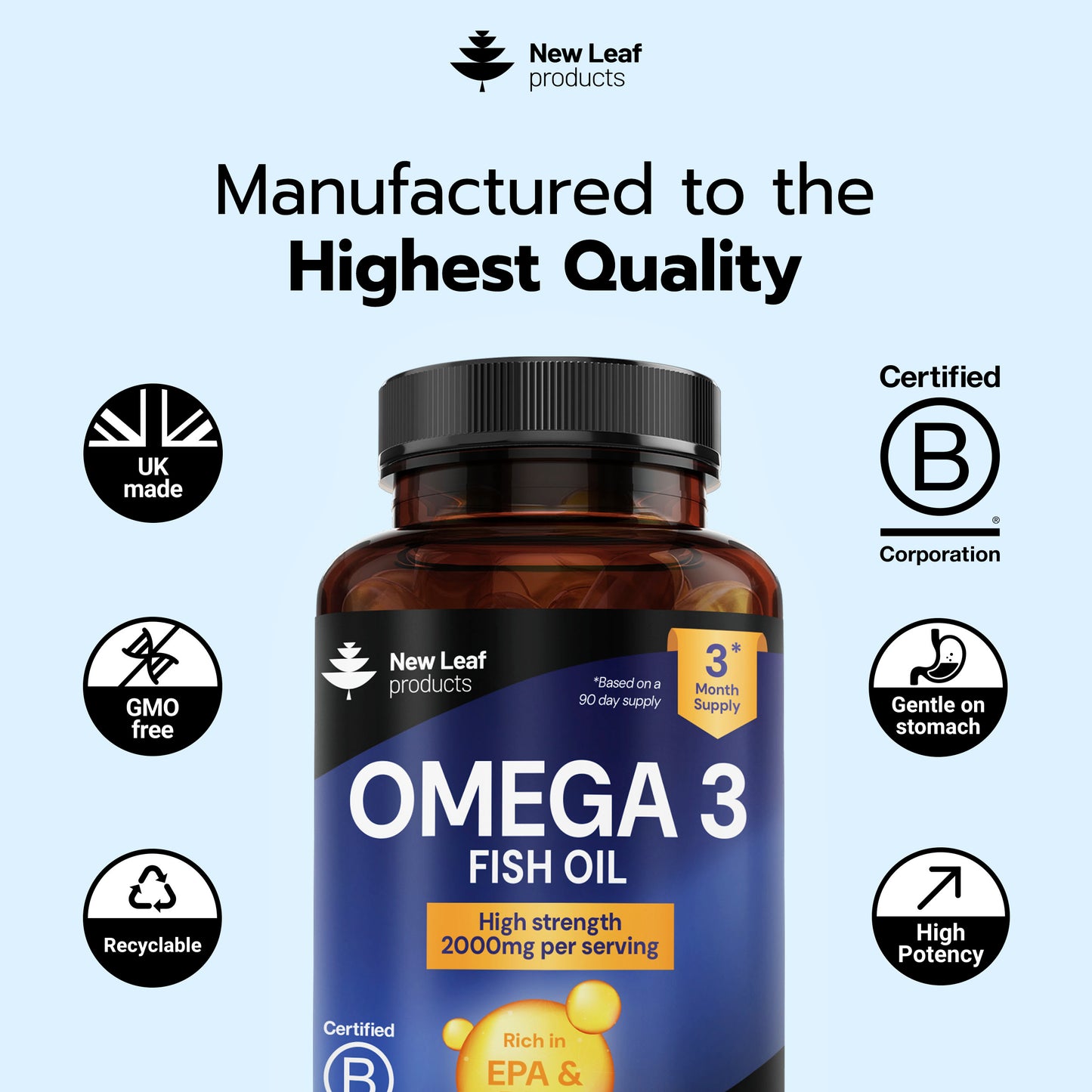Omega 3 Fish Oil + Vitamin E Softgel Capsules