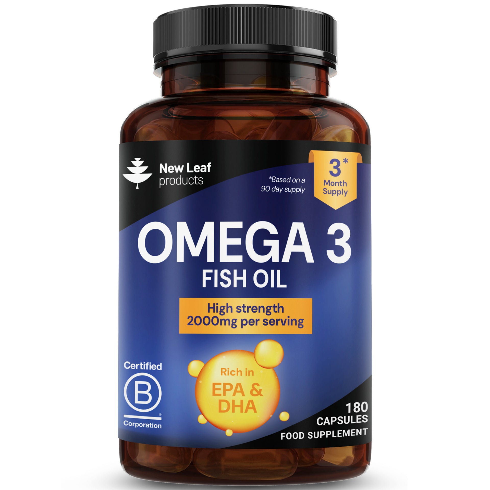 Omega 3 Fish Oil + Vitamin E 180 Softgels