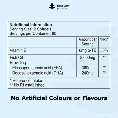 Omega 3 Fish Oil + Vitamin E Softgel Capsules