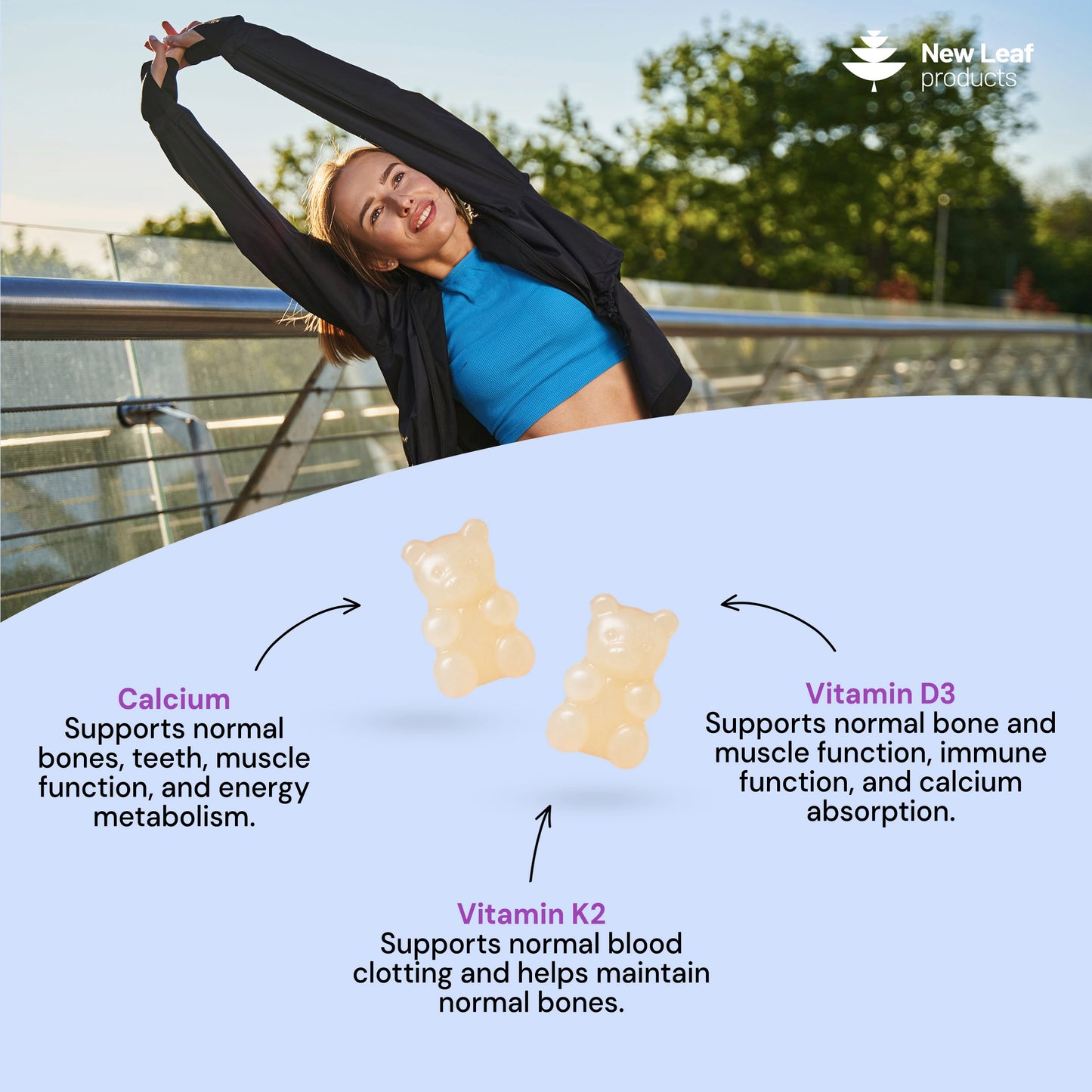 Calcium + Vitamin D3 & K2 | 60 Gummies