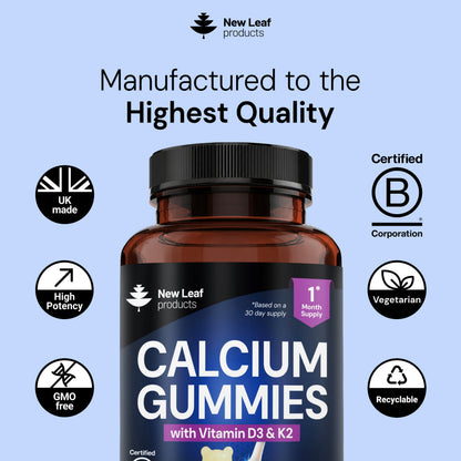 Calcium + Vitamin D3 & K2 | 60 Gummies