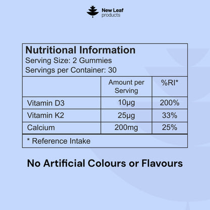 Calcium + Vitamin D3 & K2 | 60 Gummies