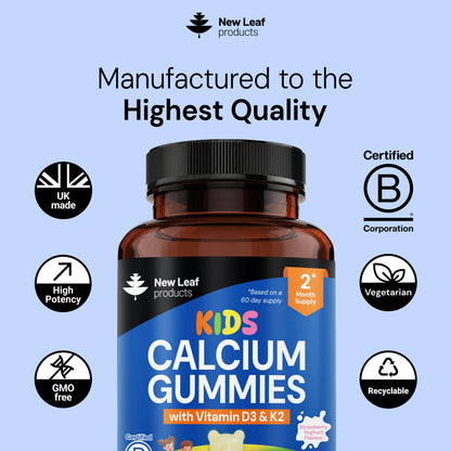 Kids Calcium + Vitamin D3 & K2 | 60 Gummies