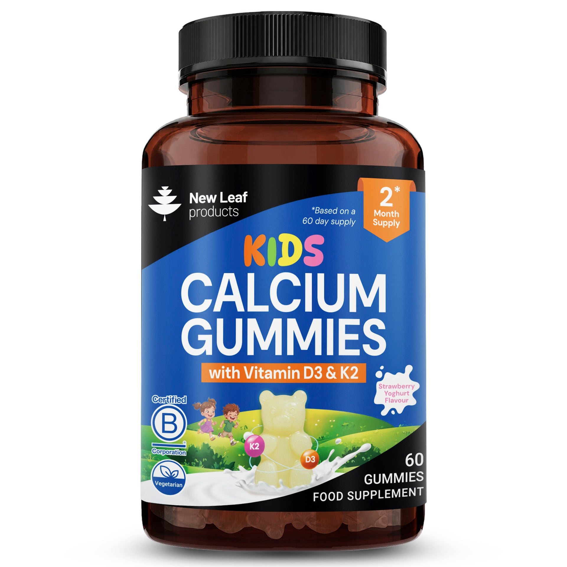 Calcium + Vitamin D3 & K2 60 Gummies
