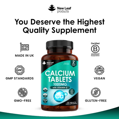 Calcium & Vitamin D3 High Strength Supplements Tablets