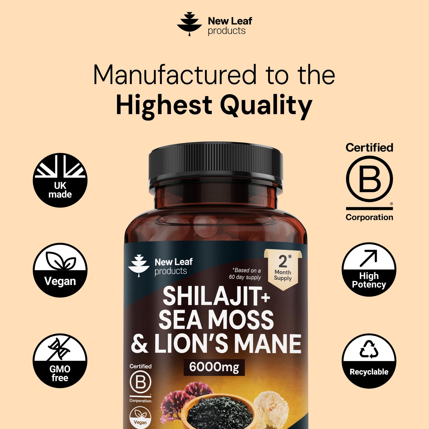 Shilajit, Sea Moss, Lion's Mane Capsules