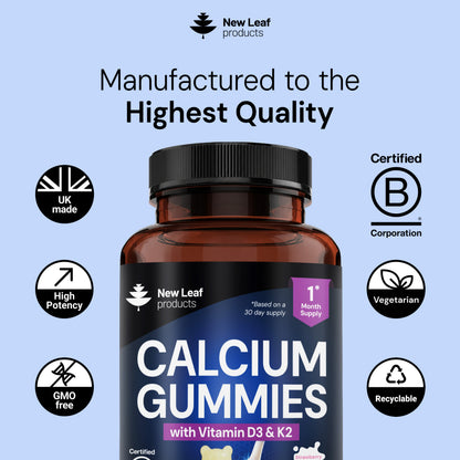 Calcium + Vitamin D3 & K2 | 60 Gummies