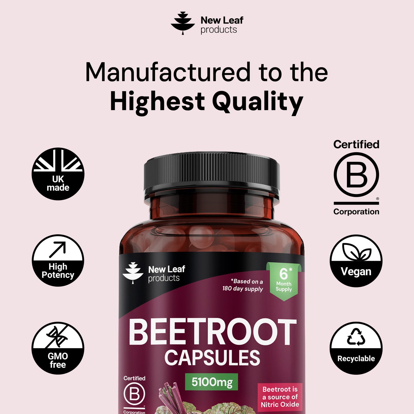 Beetroot Capsules With Black Pepper 360 Fill