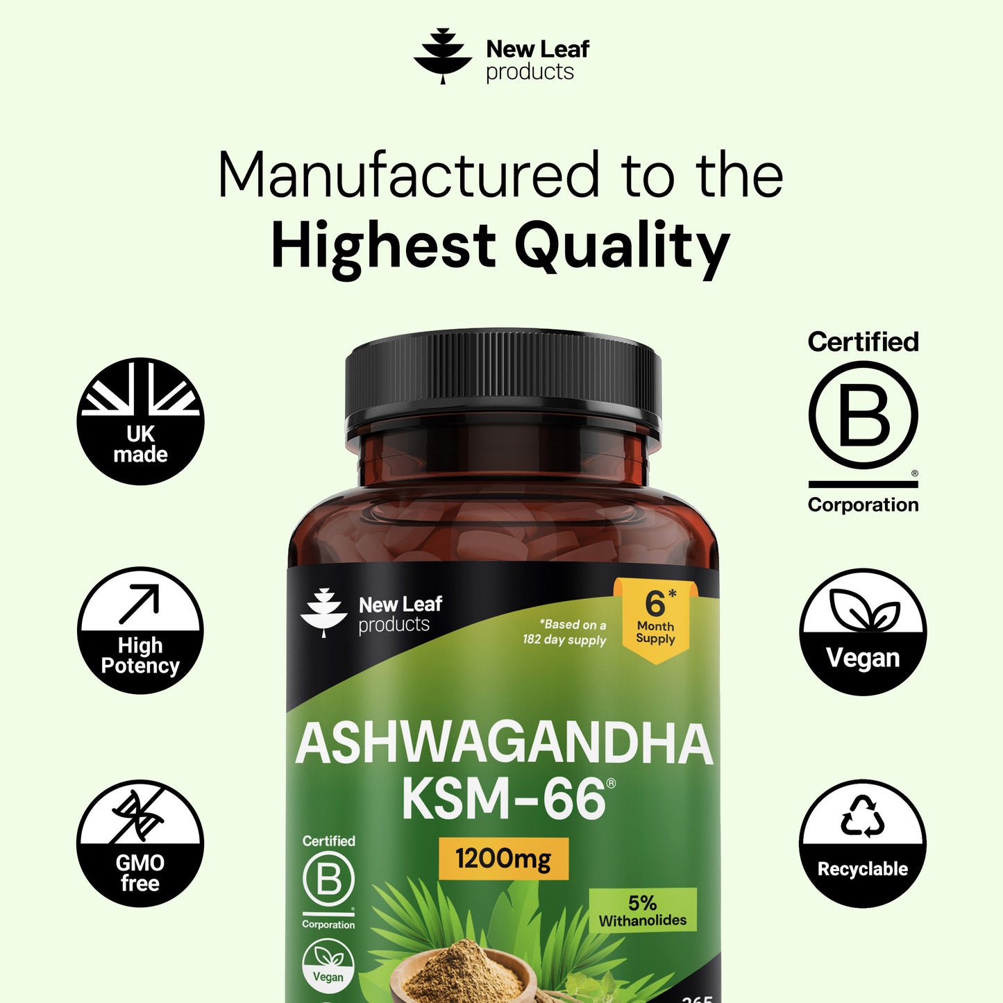 Ashwagandha KSM 66 Tablets 365 Fill