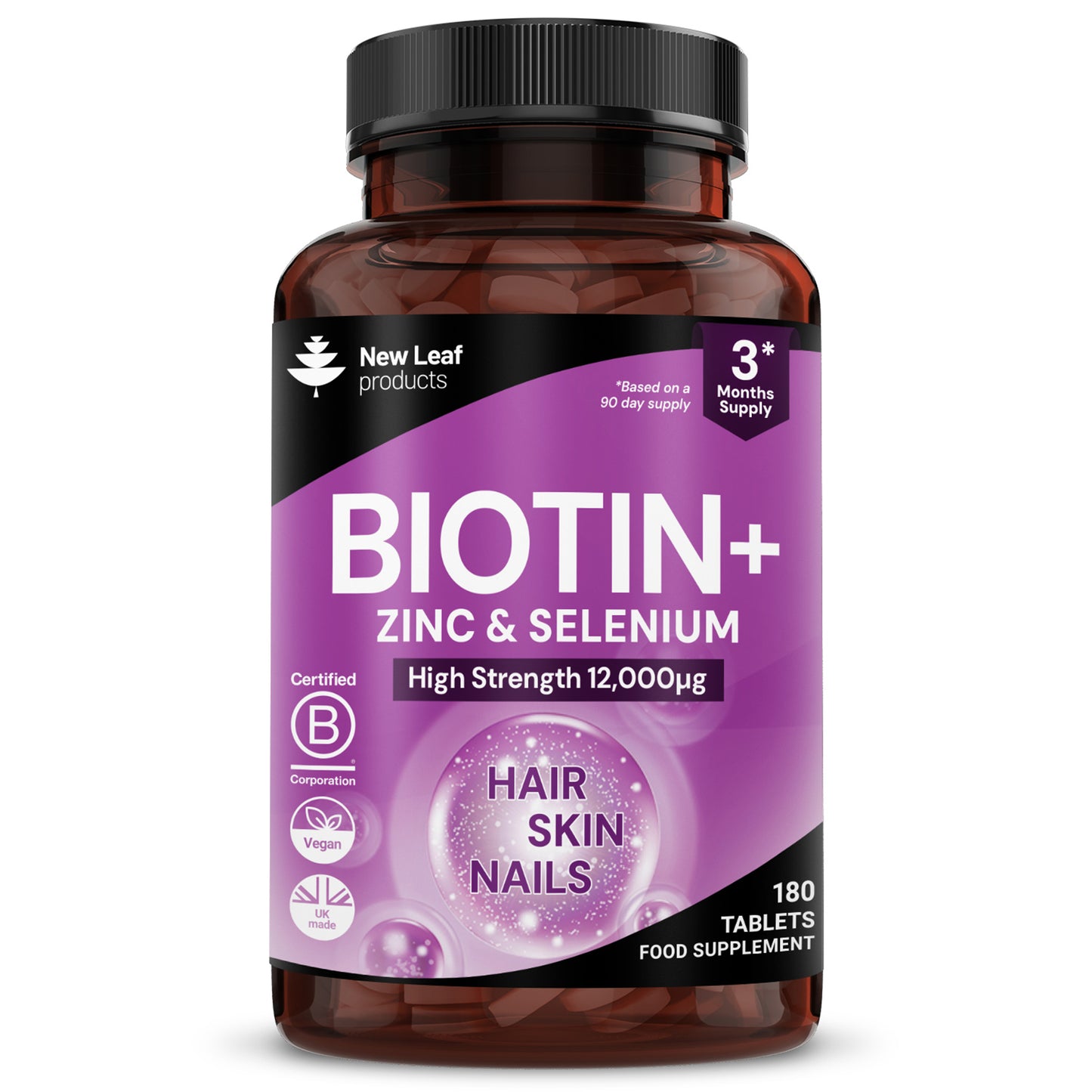 Biotin+ Vitamin B7 Tablets 180 Fill