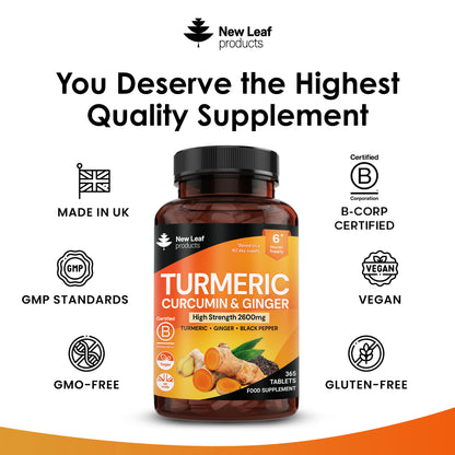 Turmeric, Curcumin, Ginger Tablets 365 Fill
