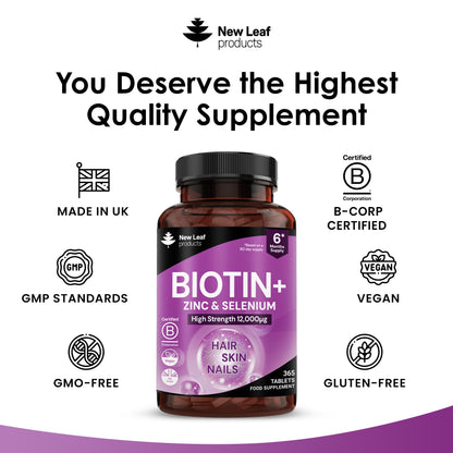 Biotin+ Vitamin B7 Tablets 365 Fill