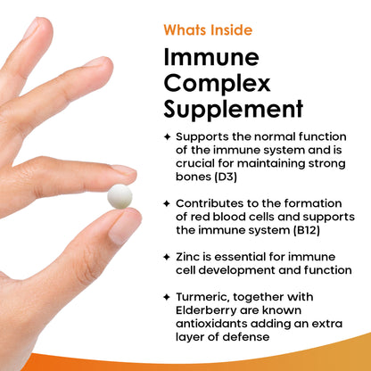 Immune Complex with Vitamins, Zinc, Turmeric, Elderberry Tablets