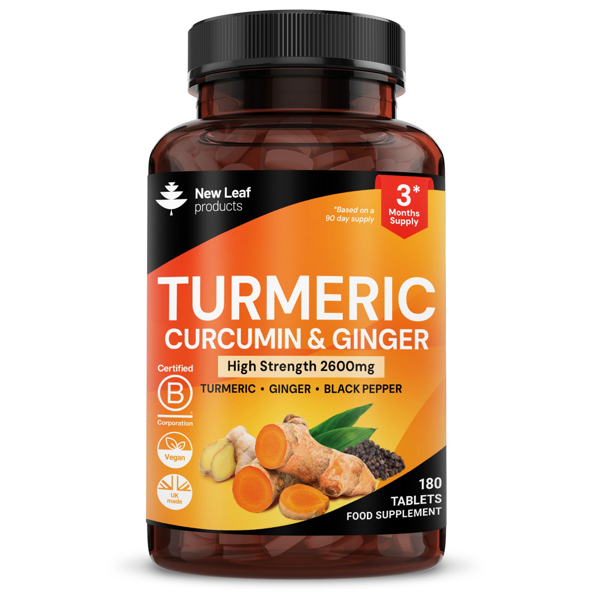 Turmeric Curcumin Ginger Tablets 180 Fill