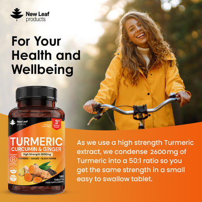 Turmeric, Curcumin, Ginger Tablets 180 Fill