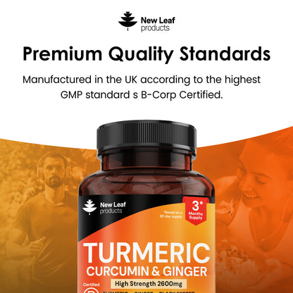 Turmeric, Curcumin, Ginger Tablets 180 Fill