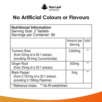 Turmeric, Curcumin, Ginger Tablets 180 Fill