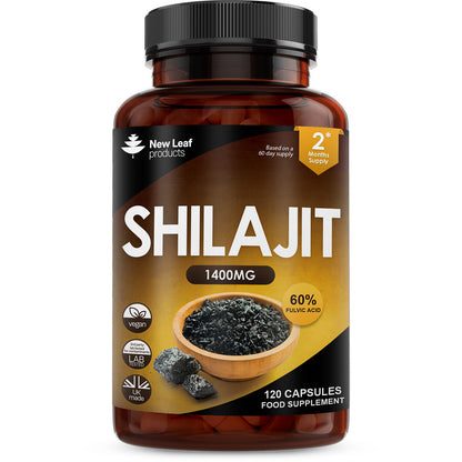 Shilajit Capsules 1400mg Shilajit with 60% Fulvic Acid 120 High Strength Capsules