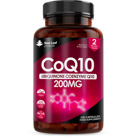 CoQ10 Supplement - Co Enzyme CQ10 High Strength 200mg Vegan Ubiquinone Coenzyme Q10 Capsules