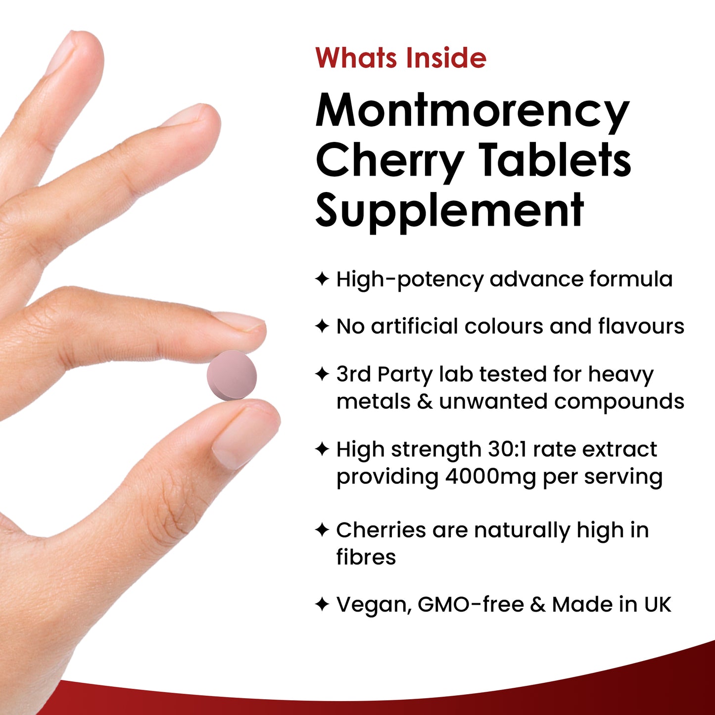 Montmorency Cherry 4000mg Extract - 180 Tablets High Strength Concentrate