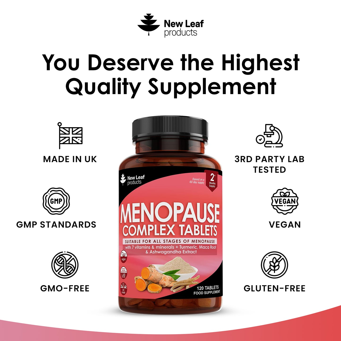 Menopause Supplements for Women With Turmeric, Ashwagandha & Maca Extract