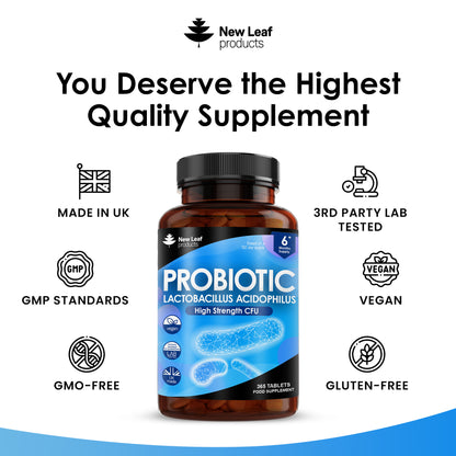 Probiotic Lactobacillus Acidophilus | 365 Tablets