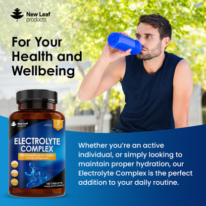 Electrolytes Complex - 180 High Strength Electrolyte Tablets - Enriched with Essential Minerals