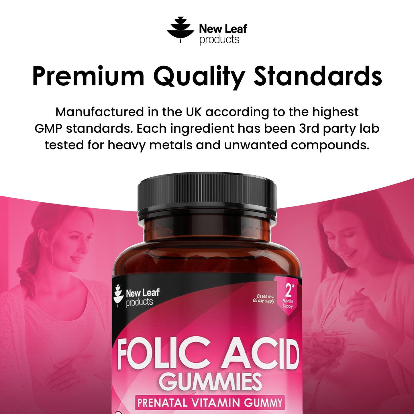 Folic Acid Gummies For Pregnancy Recommended Daily Dosage ,Vitamins B9 - Vegan