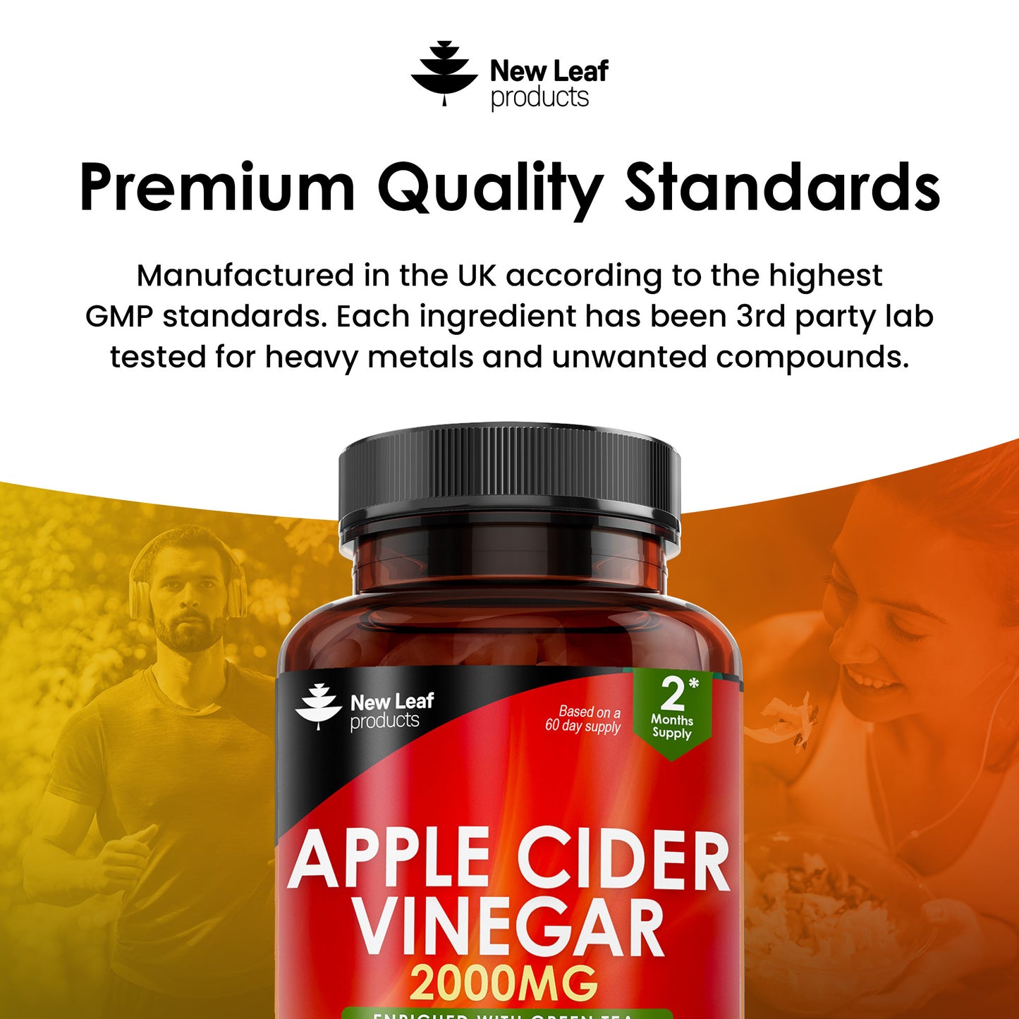 Apple Cider Vinegar Capsules - 180 High Strength Apple Cider Vinegar with Mother Capsules + Probiotics, Tumeric & Ginger