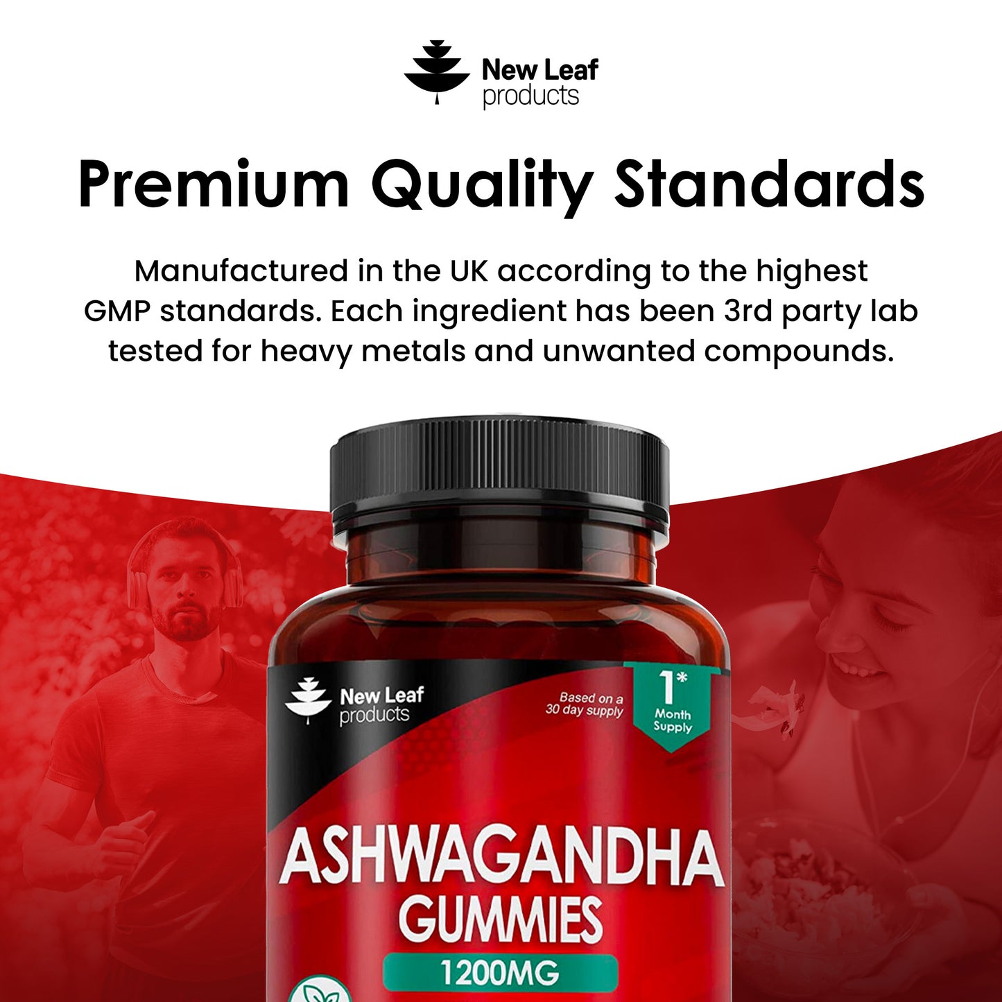 Ashwagandha Gummies 1200mg – High Strength 5% Withanolides - Real Fruit Juice