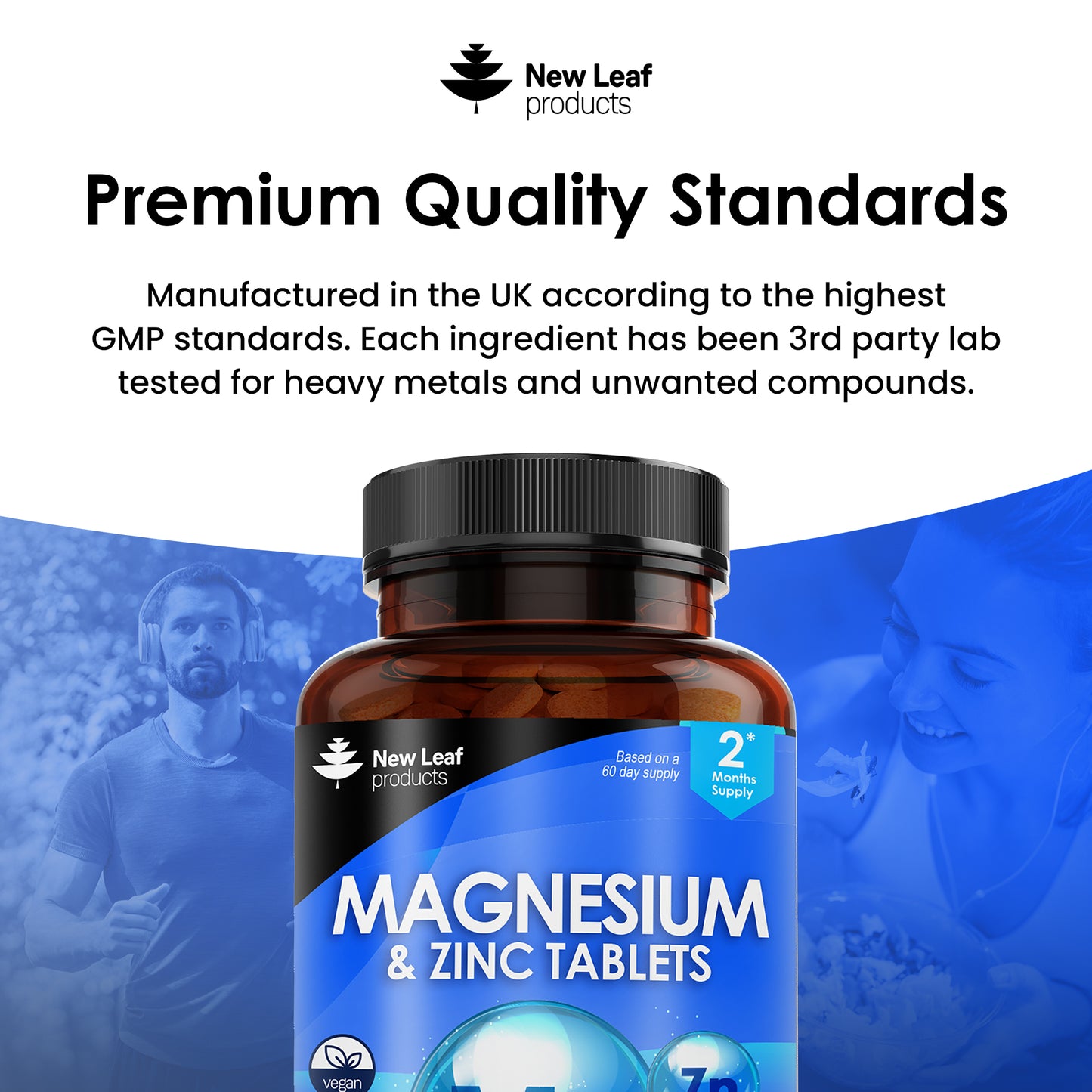 Magnesium Supplement 516mg with Zinc - Vegan Magnesium Tablets High Strength
