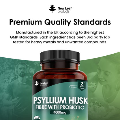 Fibre Supplement 4000mg Psyllium Husk with Probiotic - High Strength