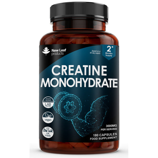 Creatine Monohydrate Capsules 3000mg - 180 Creatine Capsules - Gym / Workout Supplement