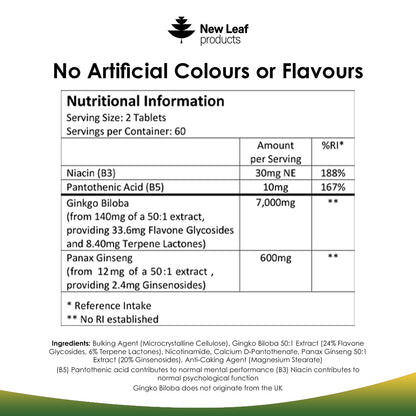 Ginkgo Biloba, Korean Ginseng Tablets