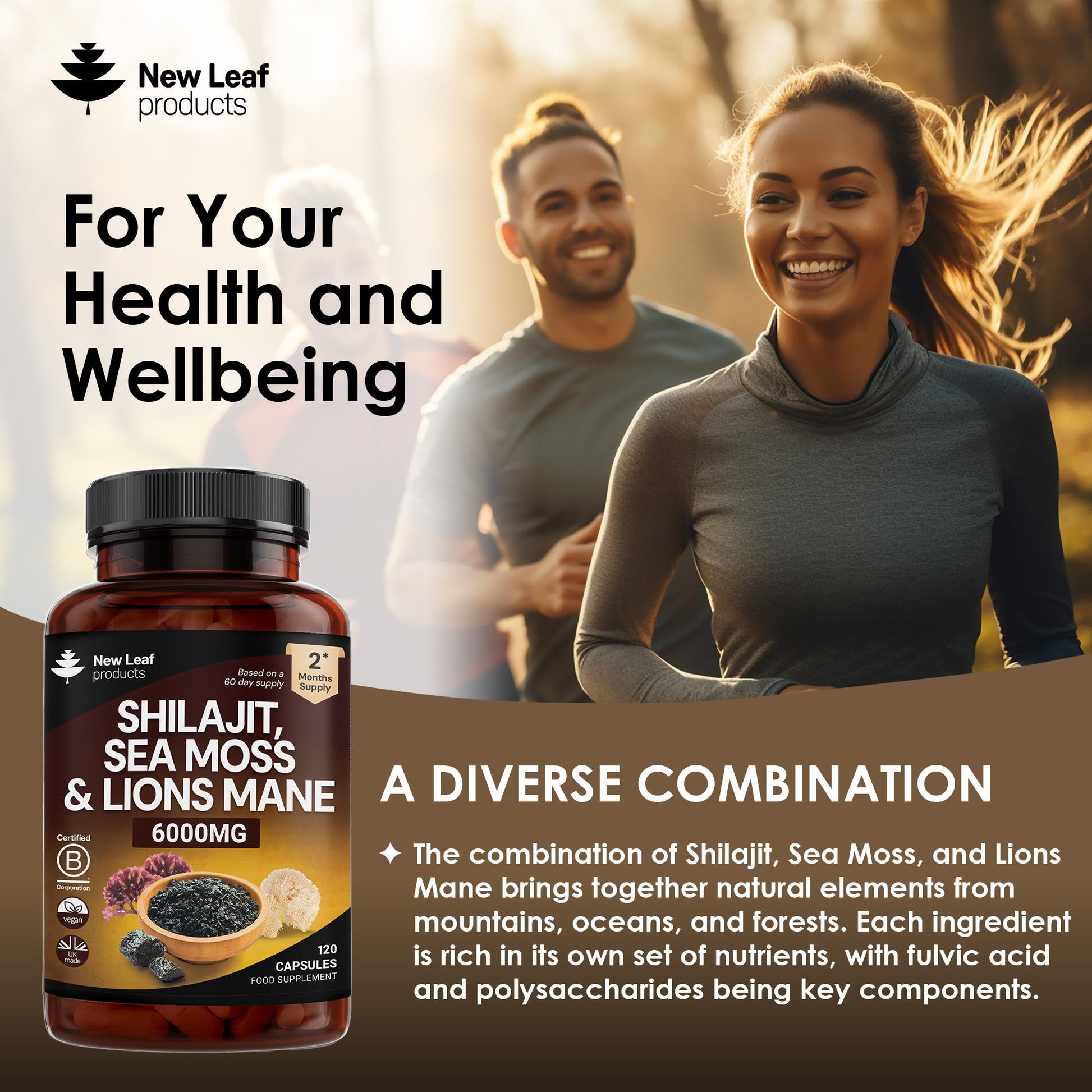 Shilajit, Sea Moss, Lion's Mane Capsules